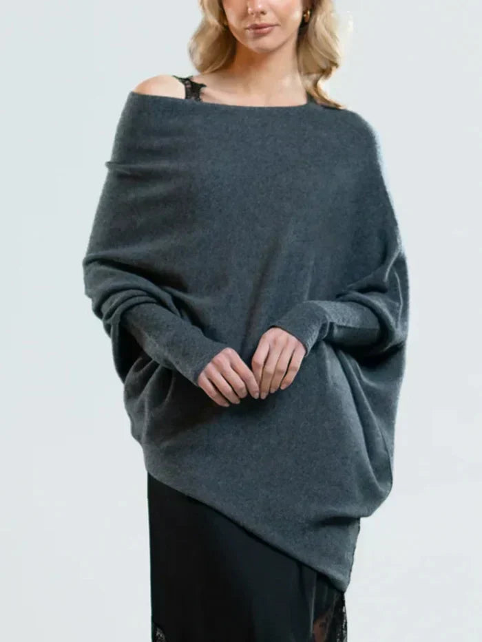 Amaris - Pull oversize à col convertible pour femme