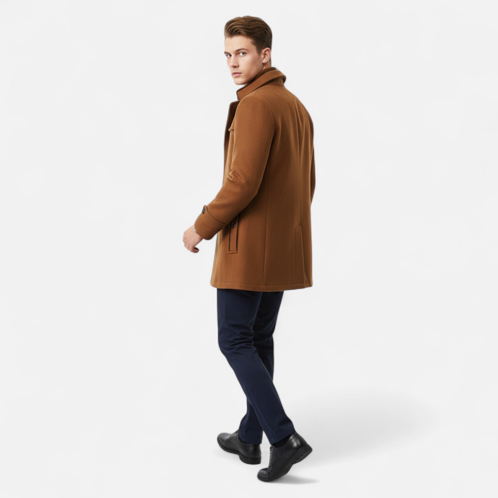 Nathan - Trench Laine Zippé Homme