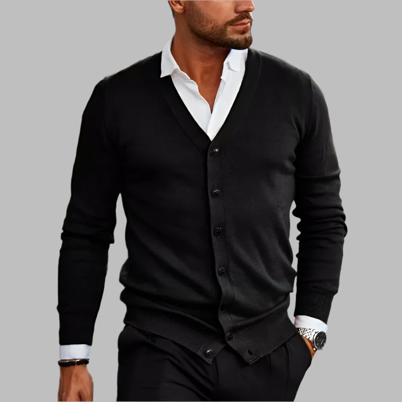 Laurent - Cardigan Tricoté Élégant Homme